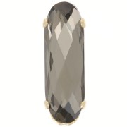 Cristal serti Aurora A4161 Long Classical Oval 21x7 mm - Doré - Black Diamond x1|raw }}