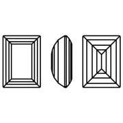 Cristal serti Aurora A4527 Step Cut Baguette 18x13 mm - Doré - Crystal AB x1