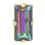 Cristal serti Aurora A4500 Baguette 10x5 mm - Doré - Crystal Vitrail Medium x1
