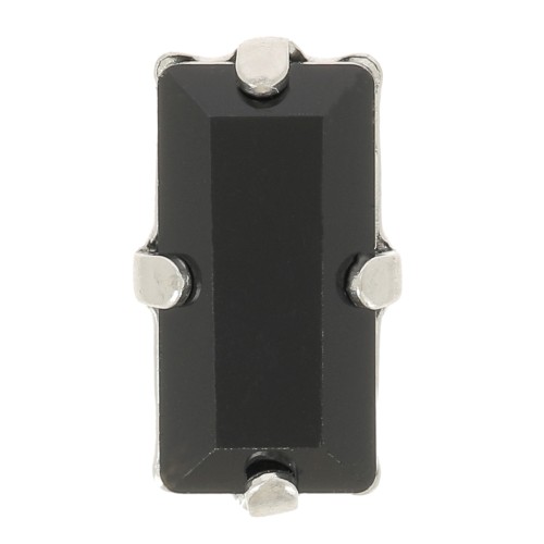 Cristal serti Aurora A4500 Baguette 10x5 mm - Rhodié - Jet x1