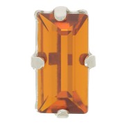 Cristal serti Aurora A4500 Baguette 10x5 mm - Rhodié - Topaz x1|raw }}