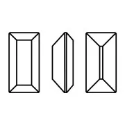 Cristal serti Aurora A4500 Baguette 10x5 mm - Rhodié - Crystal Silver Shade x1