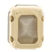 Cristal serti Aurora A4610 Step Cut Octagon 8x6 mm - Doré - Capri Blue x1