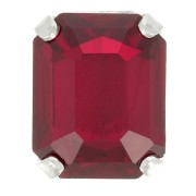Cristal serti Aurora A4610 Step Cut Octagon 8x6 mm - Rhodié - Ruby x1|raw }}