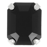 Cristal serti Aurora A4610 Step Cut Octagon 10x8 mm - Argenté - Jet x1|raw }}