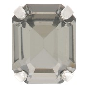 Cristal serti Aurora A4610 Step Cut Octagon 10x8 mm - Argenté - Black Diamond x1|raw }}