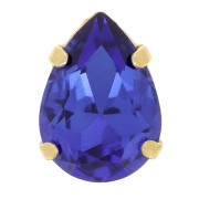 Cristal serti Aurora A4320 Drop 8x6 mm - Doré - Capri Blue x1|raw }}