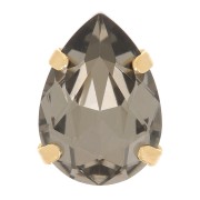 Cristal serti Aurora A4320 Drop 8x6 mm - Doré - Black Diamond x1