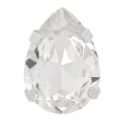 Cristal serti Aurora A4320 Drop 8x6 mm - Rhodié - Crystal x1|raw }}