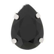 Cristal serti Aurora A4320 Drop 8x6 mm - Rhodié - Jet x1|raw }}