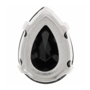 Cristal serti Aurora A4320 Drop 8x6 mm - Rhodié - Jet x1