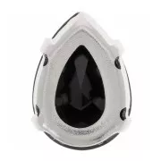 Cristal serti Aurora A4320 Drop 8x6 mm - Rhodié - Jet x1