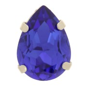 Cristal serti Aurora A4320 Drop 8x6 mm - Rhodié - Capri Blue x1
