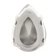 Cristal serti Aurora A4320 Drop 8x6 mm - Rhodié - Emerald x1