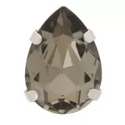 Cristal serti Aurora A4320 Drop 8x6 mm - Rhodié -  Black Diamond x1