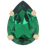 Cristal serti Aurora A4320 Drop 14x10 mm - Doré - Emerald x1|raw }}