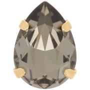 Cristal serti Aurora A4320 Drop 14x10 mm - Doré - Black Diamond x1