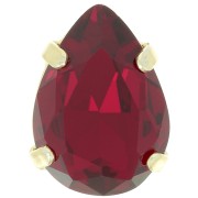 Cristal serti Aurora A4320 Drop 14x10 mm - Doré - Ruby x1|raw }}