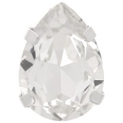Cristal serti Aurora A4320 Drop 14x10 mm - Rhodié - Crystal x1|raw }}