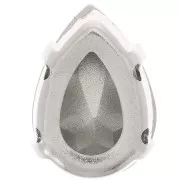 Cristal serti Aurora A4320 Drop 14x10 mm - Rhodié - Crystal x1