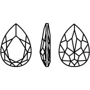 Cristal serti Aurora A4320 Drop 14x10 mm - Rhodié - Crystal x1