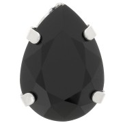 Cristal serti Aurora A4320 Drop 14x10 mm - Rhodié - Jet x1