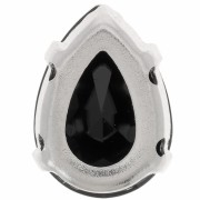 Cristal serti Aurora A4320 Drop 14x10 mm - Rhodié - Jet x1