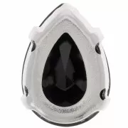 Cristal serti Aurora A4320 Drop 14x10 mm - Rhodié - Jet x1