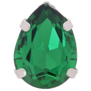 Cristal serti Aurora A4320 Drop 14x10 mm - Rhodié - Emerald x1|raw }}