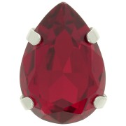Cristal serti Aurora A4320 Drop 14x10 mm - Rhodié - Ruby x1|raw }}