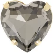 Cristal serti Aurora Coeur A4827 Heart 27 mm - Doré - Black Diamond x1