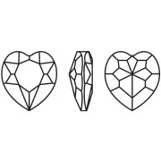 Cristal serti Aurora Coeur A4827 Heart 27 mm - Rhodié - Black Diamond x1