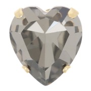 Cristal serti Aurora Coeur A4831 Antique Heart 11x10 mm - Doré - Black Diamond x1