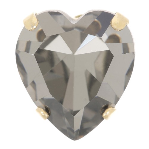 Cristal serti Aurora Coeur A4831 Antique Heart 11x10 mm - Doré - Black Diamond x1