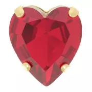Cristal serti Aurora Coeur A4831 Antique Heart 11x10 mm - Doré - Ruby x1