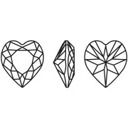 Cristal serti Aurora Coeur A4831 Antique Heart 11x10 mm - Rhodié - Crystal x1