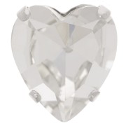 Cristal serti Aurora Coeur A4831 Antique Heart 15.5x14 mm - Rhodié - Crystal x1