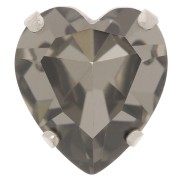 Cristal serti Aurora Coeur A4831 Antique Heart 15.5x14 mm - Rhodié - Black Diamond|raw }}