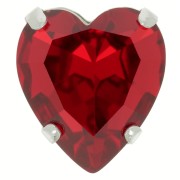 Cristal serti Aurora Coeur A4831 Antique Heart 15.5x14 mm - Rhodié - Ruby x1