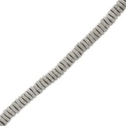 Perles rondelles Heishi ondulées - wavy - 4x1.3 mm - imitation Hématite x38cm