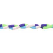 Perles Heishi rondelles  en pâte polymère 6x1mm - Mix n°9 - Multi bleu - Vert x39cm|raw }}
