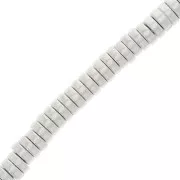 Perles rondelles Heishi - disque plat 6x2mm - imitation Hématite - Argenté x39cm