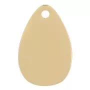 Breloque goutte 12x8 mm - Acier inoxydable 316L Doré x1