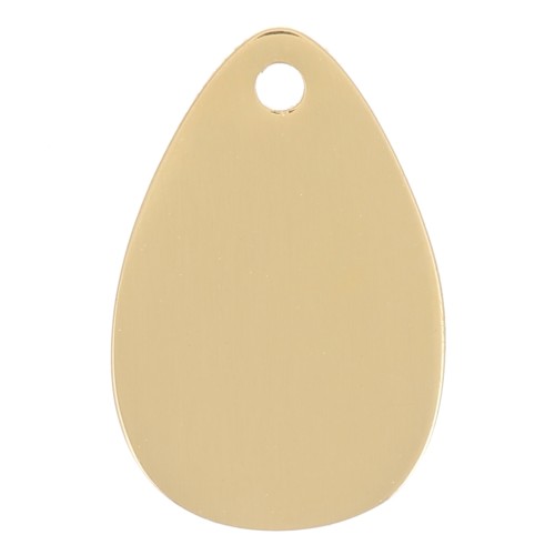 Breloque goutte 12x8 mm - Acier inoxydable 316L Doré x1