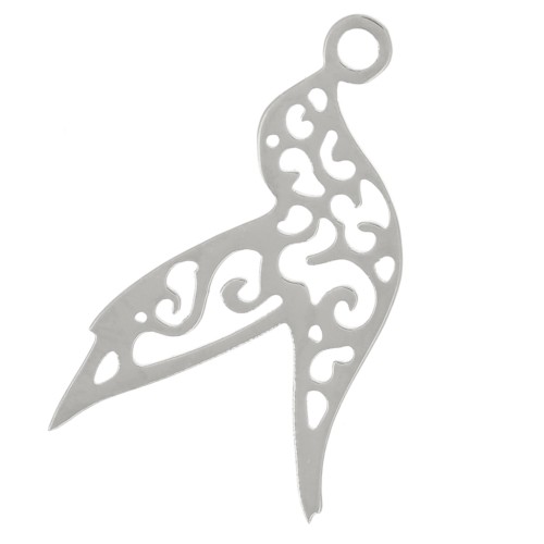 Breloque colibri ajouré 14.5x8 mm - Acier inoxydable 316L x1
