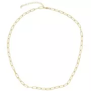 Tour de cou maille Rectangle 4 mm - Acier inoxydable 316L Doré x43cm