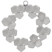 Pendentif couronne de fleurs 23 mm - Acier inoxydable 316L x1