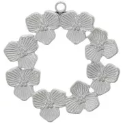 Pendentif couronne de fleurs 23 mm - Acier inoxydable 316L x1