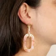 Boucles d'oreilles ovale évidé 12.5x10 mm - Doré à l'or fin x2