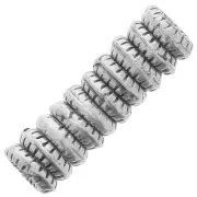 Perles rondelles plates striées 4 mm - Argenté vieilli x10